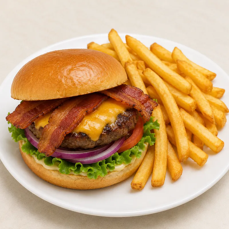 Bacon Cheese Burger at Dinner Is Served restaurant in Miami